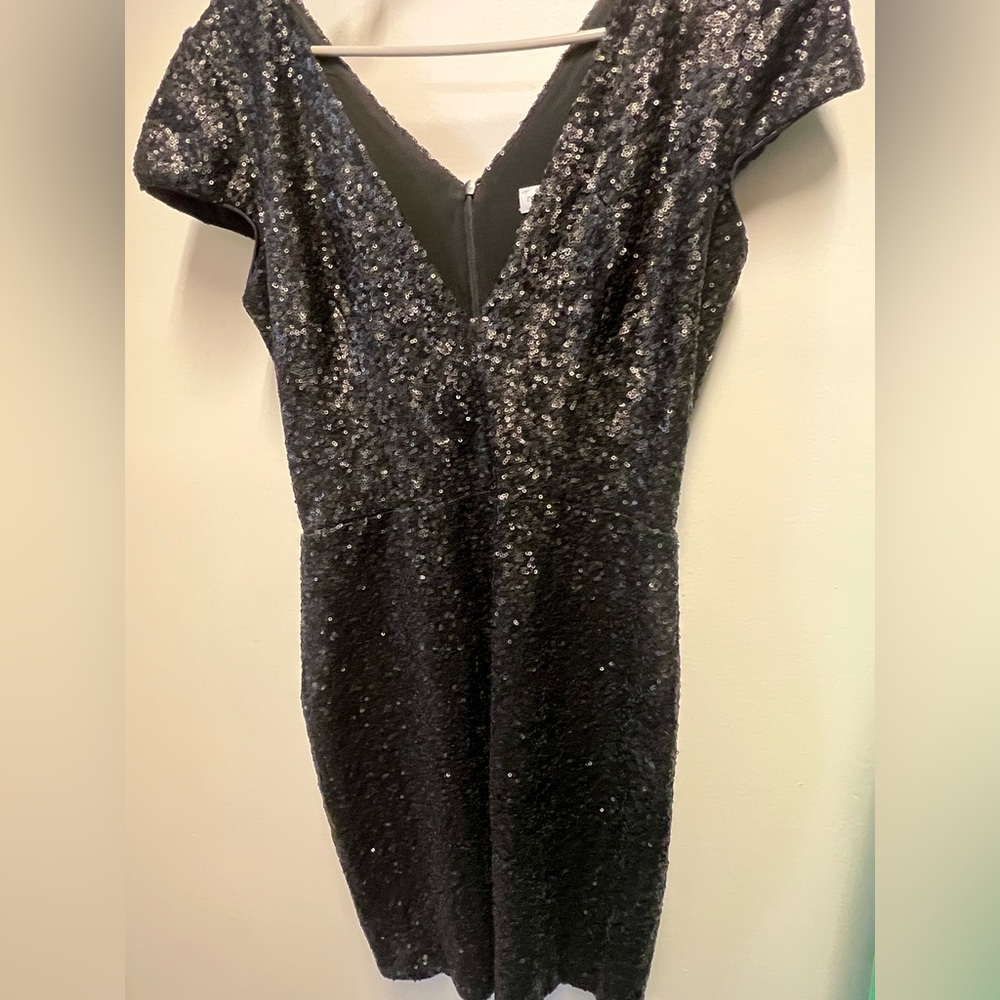 Dress the population black sequin dress